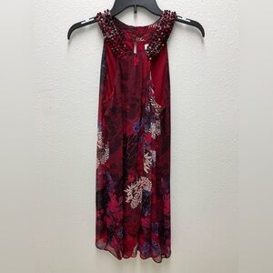 ECI Red and Black Floral Maxi Dress